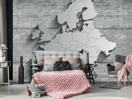 Kaart Europa op hout fotobehang