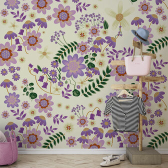 Minnie Mouse behang Gardening Club Beige