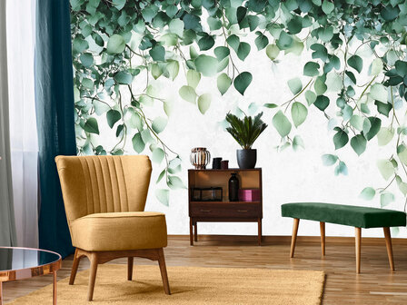 Hangende Eucalyptus bladeren fotobehang