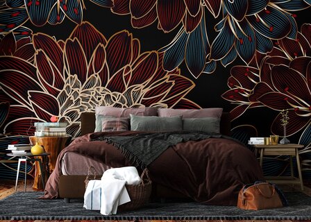 Bloemen fotobehang Red Dahlia XL