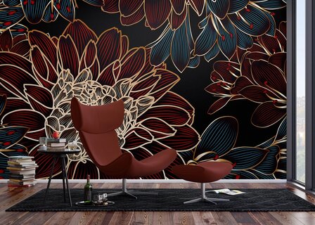 Bloemen fotobehang Red Dahlia XL