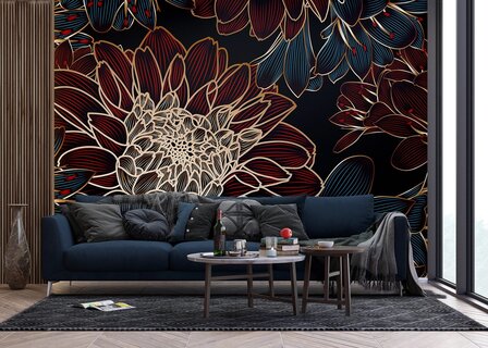 Bloemen fotobehang Red Dahlia XL