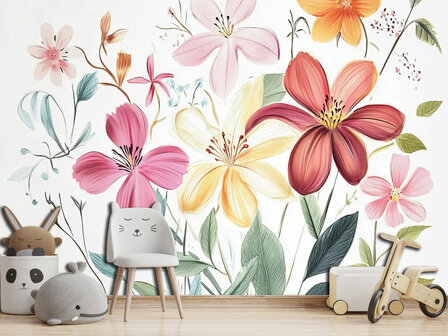 Hippe Bloemen fotobehang 
