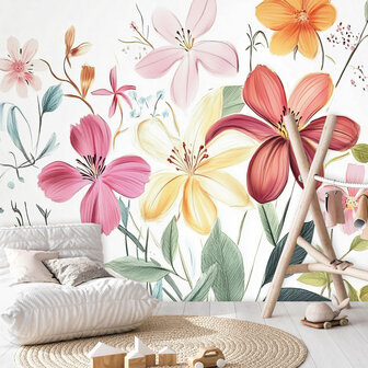 Hippe Bloemen fotobehang 
