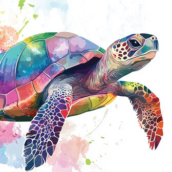 Aquarel Zeeschildpad fotobehang 