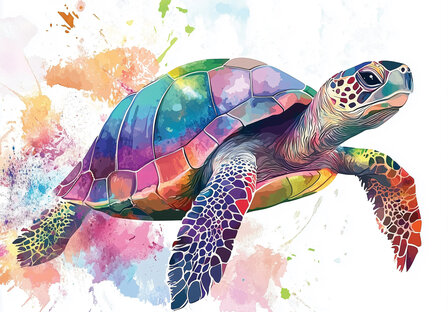 Aquarel Zeeschildpad fotobehang 