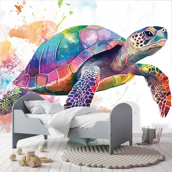 Aquarel Zeeschildpad fotobehang 