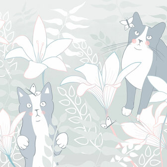 Katten behang Cat Matters - Grijs