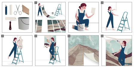 Vlinder behang Mur de Papillon