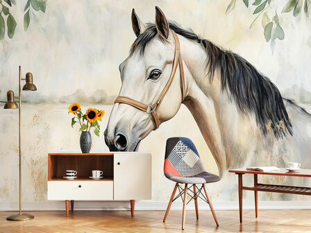 Wit Paard fotobehang