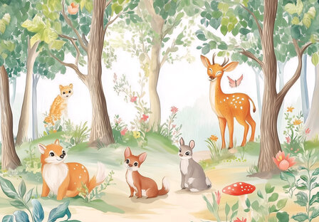Bosdieren fotobehang Woodland