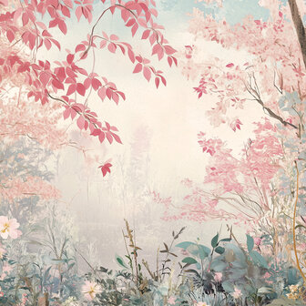 Bos fotobehang Pink Forest