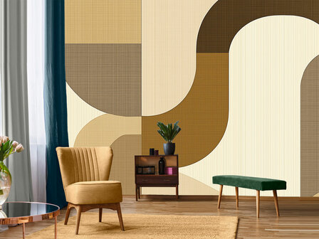 Abstract fotobehang Beige Bruin