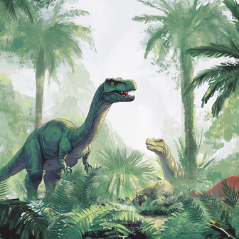 Dinosaurus fotobehang In het oerwoud