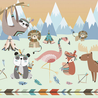 Dieren vlies behang XL