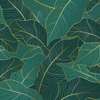 Emerald Leaves fotobehang XL