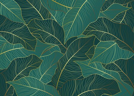 Emerald Leaves fotobehang XL