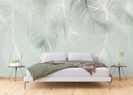 Veren behang zachtgroen XL