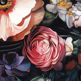 Bloemen fotobehang Rood Wit Blauw