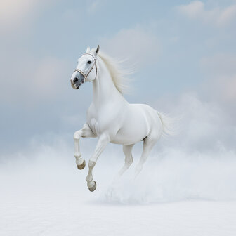 Wit Paard fotobehang Running Horse