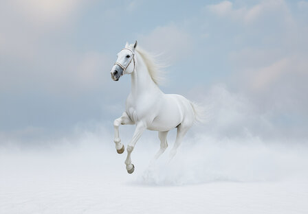 Wit Paard fotobehang Running Horse