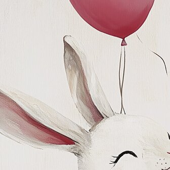 Konijntjes met ballonnen fotobehang