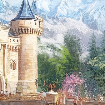 Magisch Kasteel en Landschap fotobehang