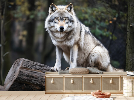 Bosdieren fotobehang Wolf