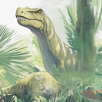 Dinosaurus fotobehang In het oerwoud