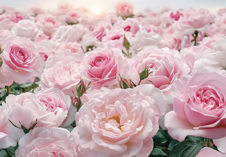 Roze rozen fotobehang V24