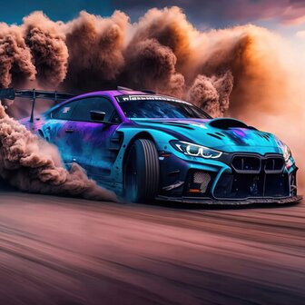 Raceauto Drift fotobehang VINYL 
