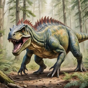Dinosaurus fotobehang Allosaurus in het Oerwoud
