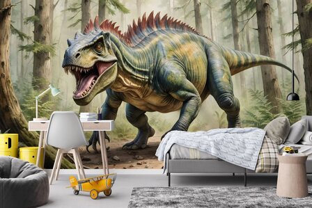 Dinosaurus fotobehang Allosaurus in het Oerwoud