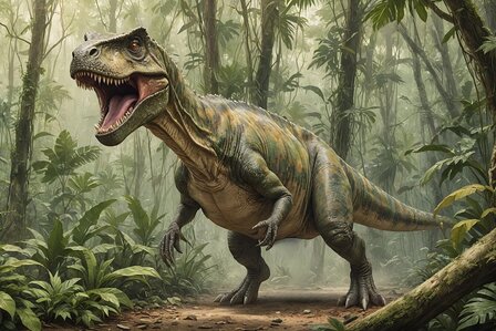 Dinosaurus fotobehang T-rex in Oerbos