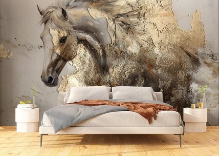 Paarden fotobehang Golden Horse