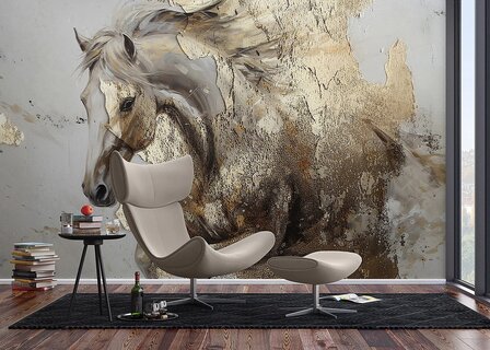 Paarden fotobehang Golden Horse