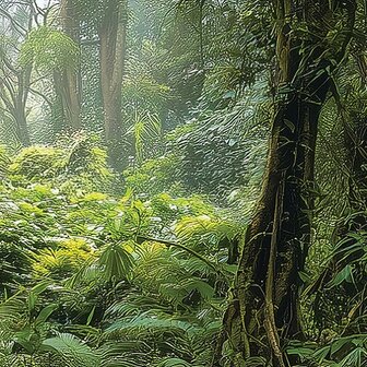 Jungle fotobehang Houten Brug