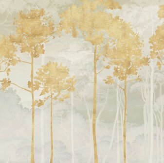 Bos fotobehang Golden Pines