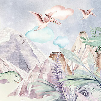 detail Dinosaurus behang Dino Speelplaats