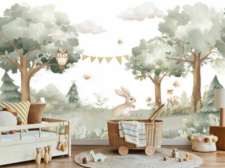 Bosdieren fotobehang Feest in het Bos