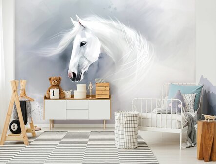 Dromerig Wit Paard fotobehang