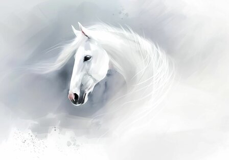 Dromerig Wit Paard fotobehang
