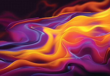 Abstract Neon Waves Fotobehang