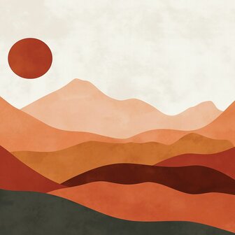 Abstract Landschap Fotobehang Terracotta