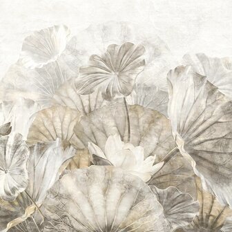 White Lotus Leaves fotobehang