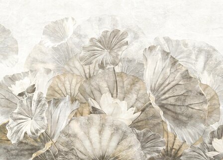 White Lotus Leaves fotobehang