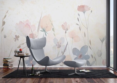 Aquarel Bloemen fotobehang Sandy Florals