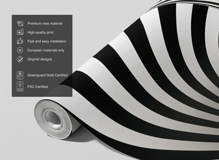 Zwart wit Spiraal tunnel behang XL