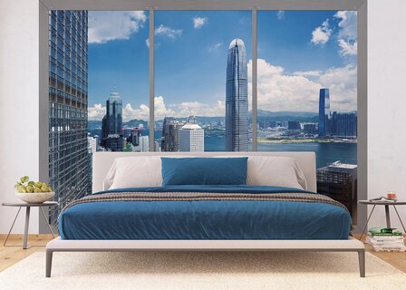 Uitzicht op Hong Kong fotobehang XL