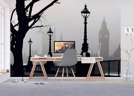 Londen fotobehang Zwart Wit